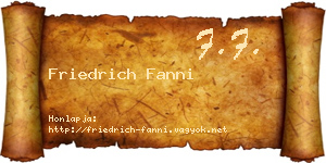 Friedrich Fanni névjegykártya