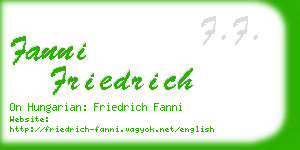 fanni friedrich business card
